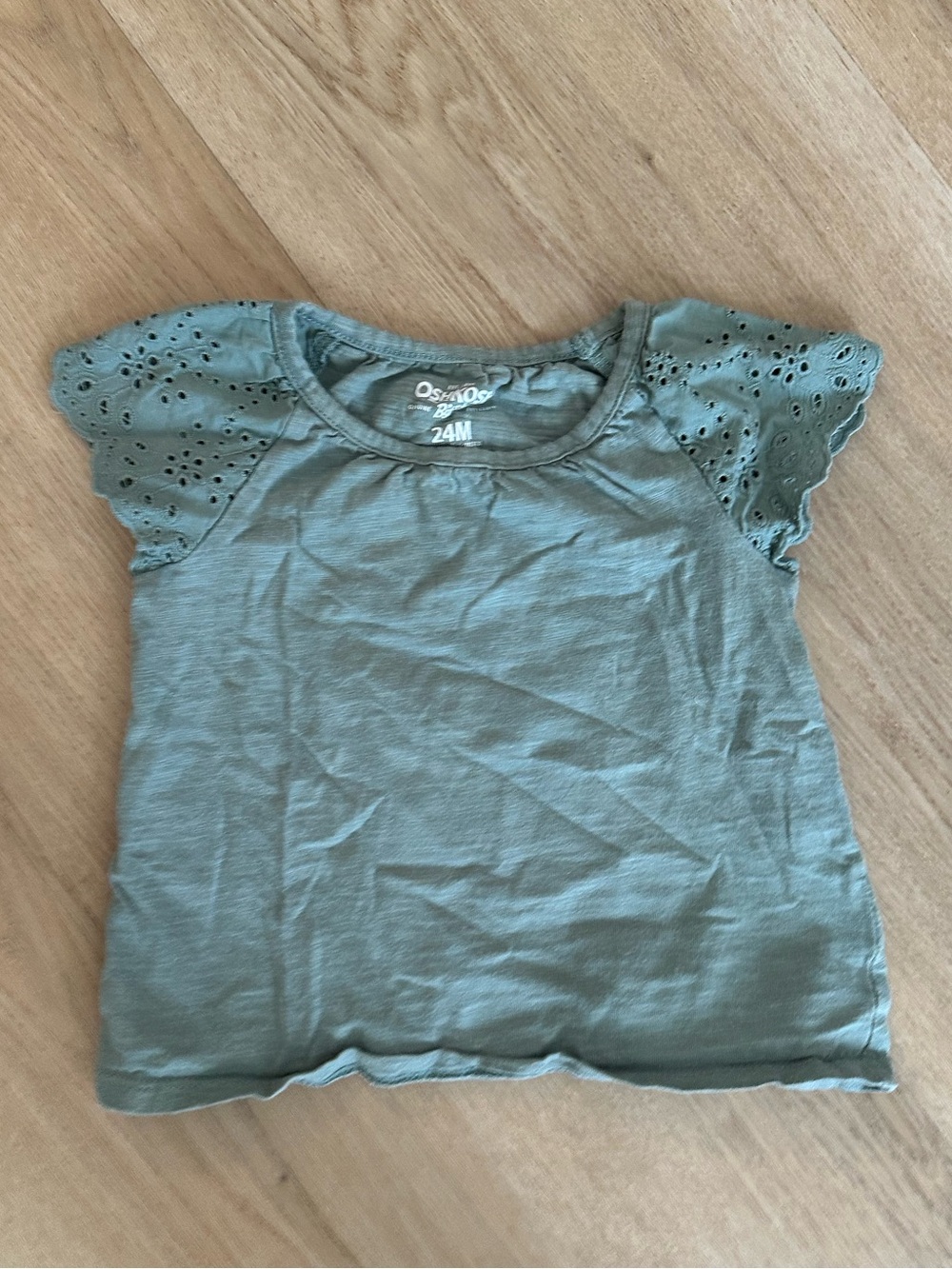 OshKosh B'gosh Sage Green Eyelet Sleeve Toddler Tee